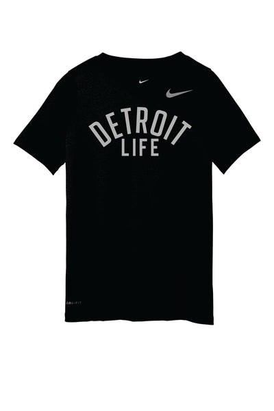 Kids Detroit Life - Nike T Shirt KIDS-XS 6/7 / Gray/Blk